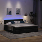 Ottoman bed with mattress and LEDs 180x200cm velvet black