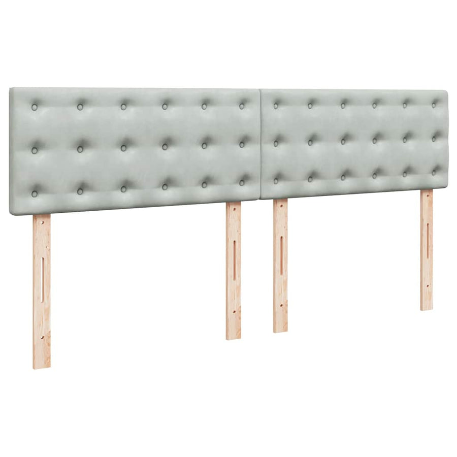 Ottoman bed met matrassen en LED's 200x200cm fluweel lichtgrijs