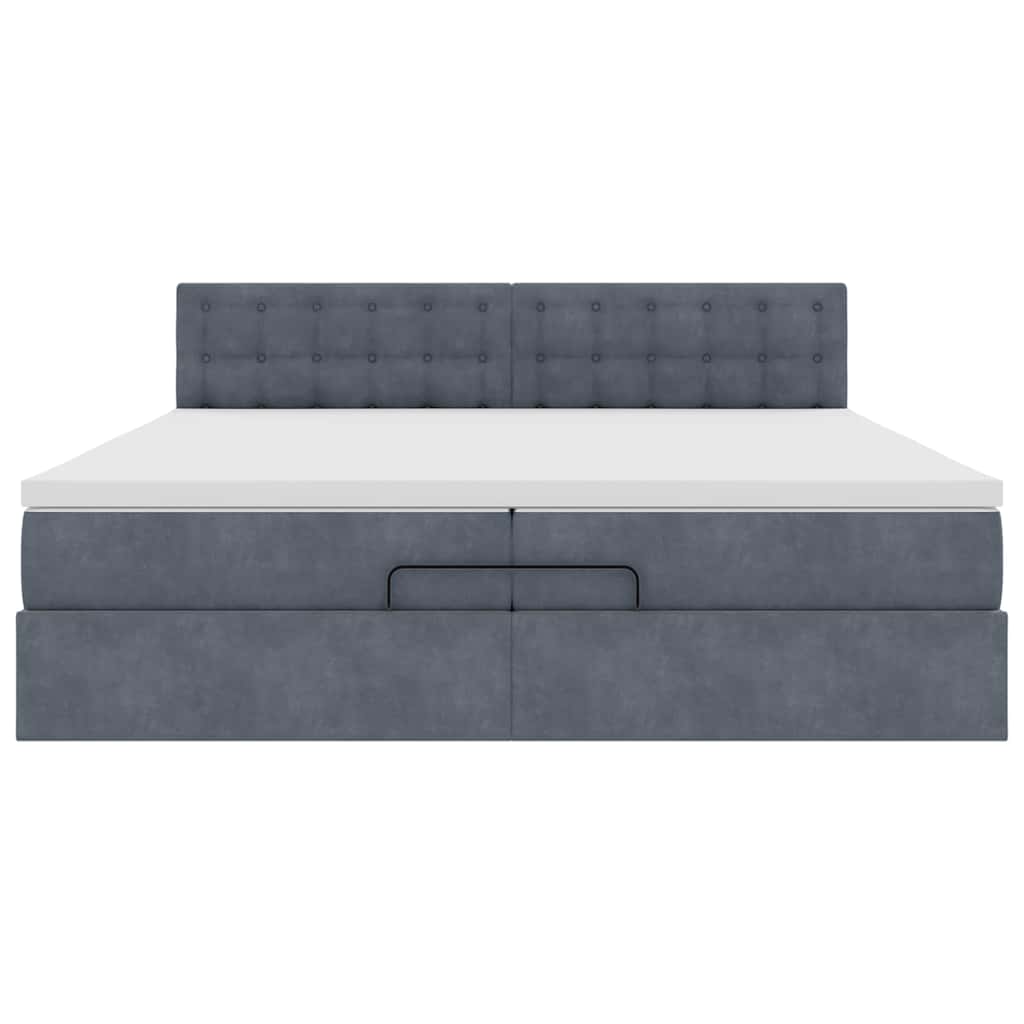 Ottoman bed met matrassen en LED's 200x200cm fluweel