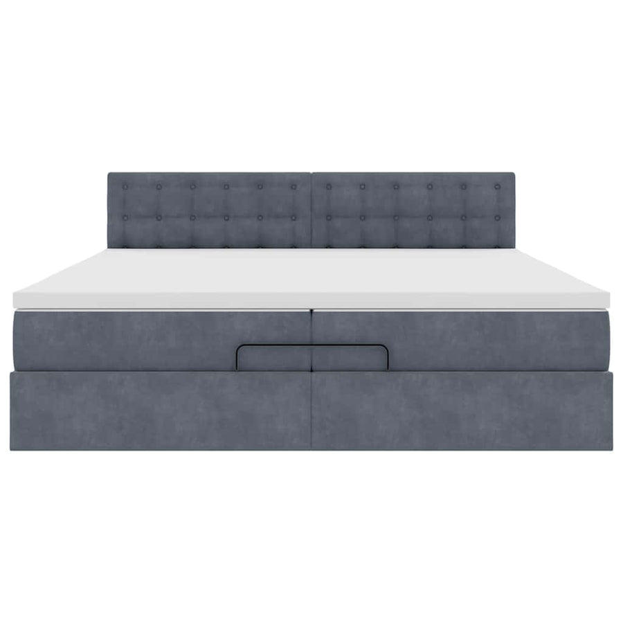 Ottoman bed met matrassen en LED's 200x200cm fluweel