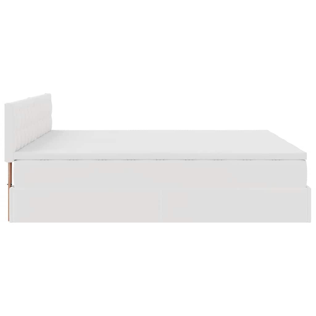 Ottoman bed met matrassen en LED's 160x200cm kunstleer wit