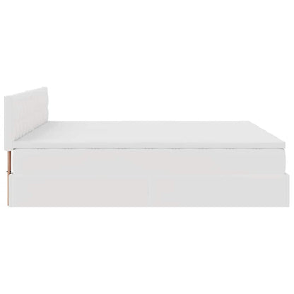 Ottoman bed met matrassen en LED's 160x200cm kunstleer wit