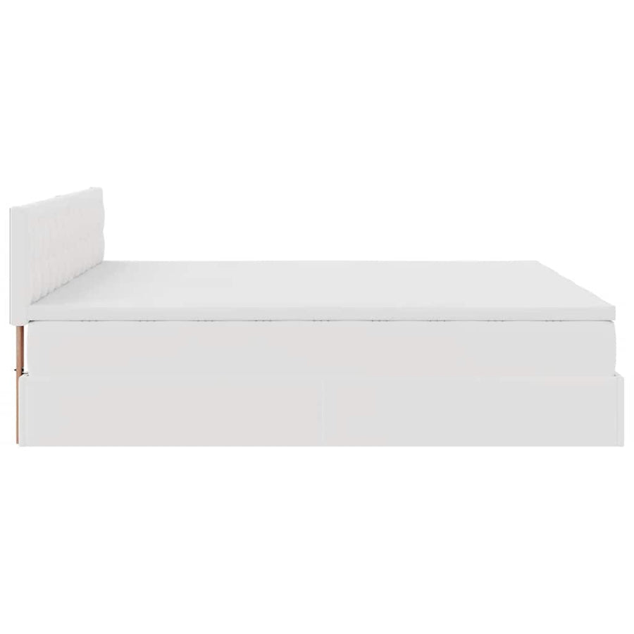 Ottoman bed met matrassen en LED's 160x200cm kunstleer wit