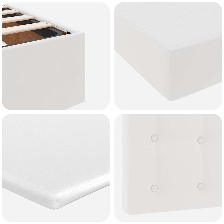 Ottoman bed met matrassen en LED's 180x200cm kunstleer wit