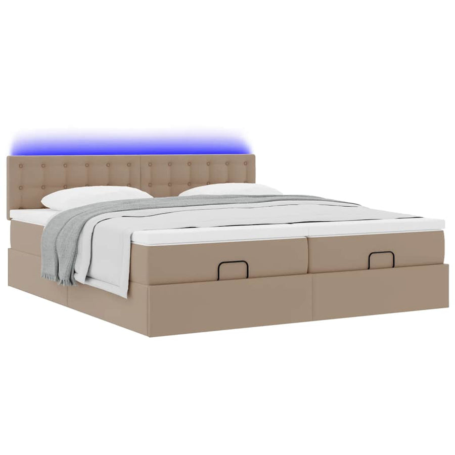 Ottoman bed met matrassen en LED's 180x200cm kunstleer