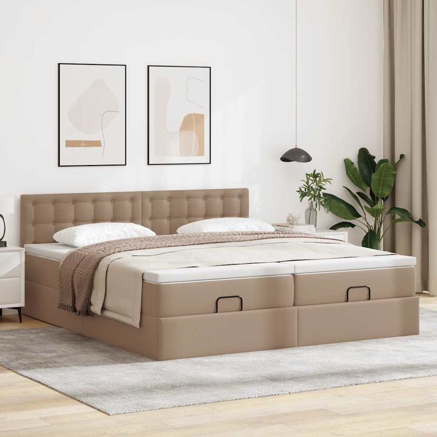 Ottoman bed met matrassen en LED's 180x200cm kunstleer