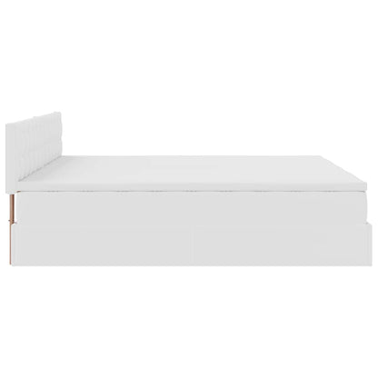 Ottoman bed met matrassen en LED's 200x200cm kunstleer wit