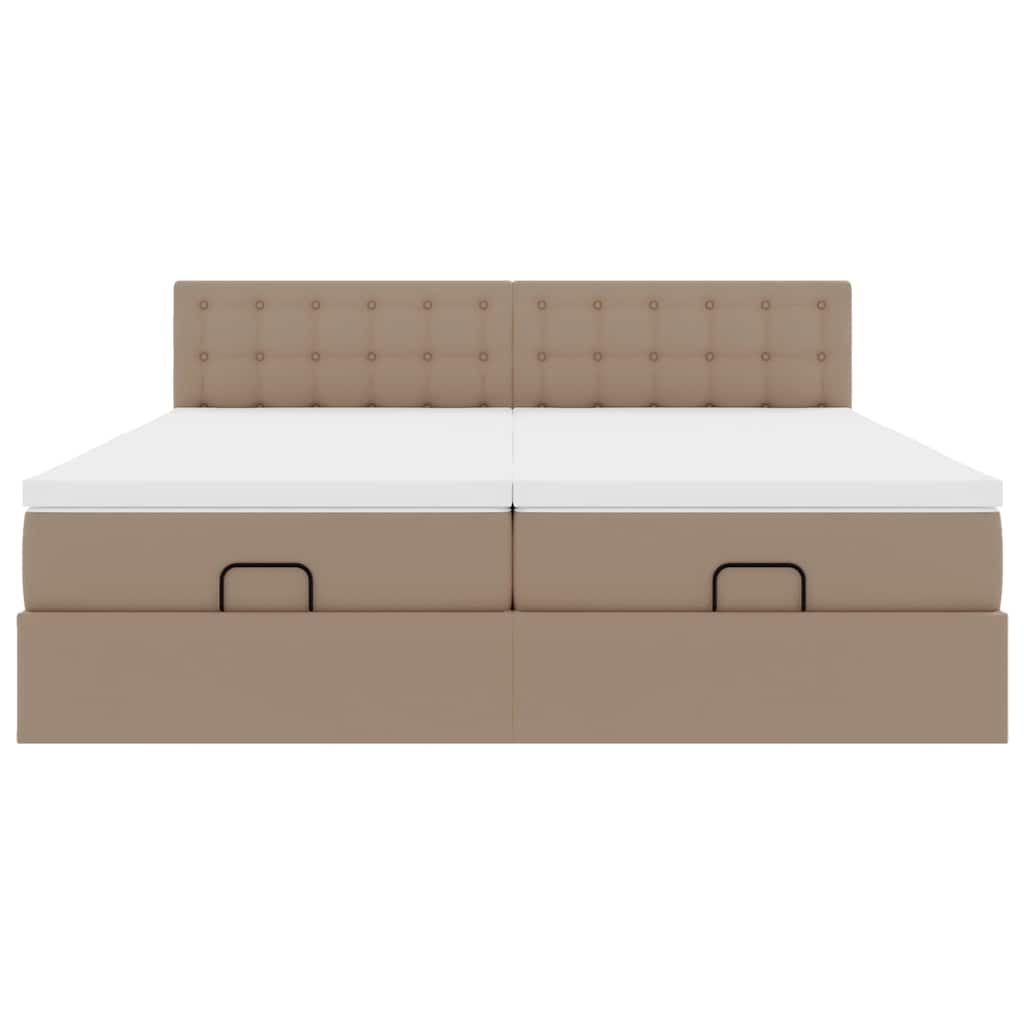 Ottoman bed met matrassen en LED's 200x200cm kunstleer