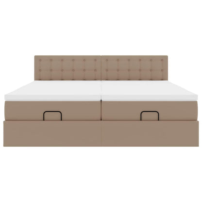 Ottoman bed met matrassen en LED's 200x200cm kunstleer