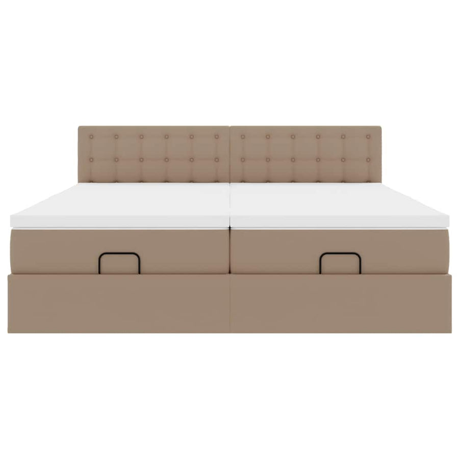 Ottoman bed met matrassen en LED's 200x200cm kunstleer