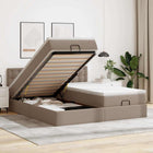 Ottoman bed with mattresses and LEDs 200x200cm faux leather