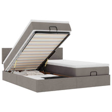 Ottoman bed met matrassen en LED's 160x200cm stof taupe
