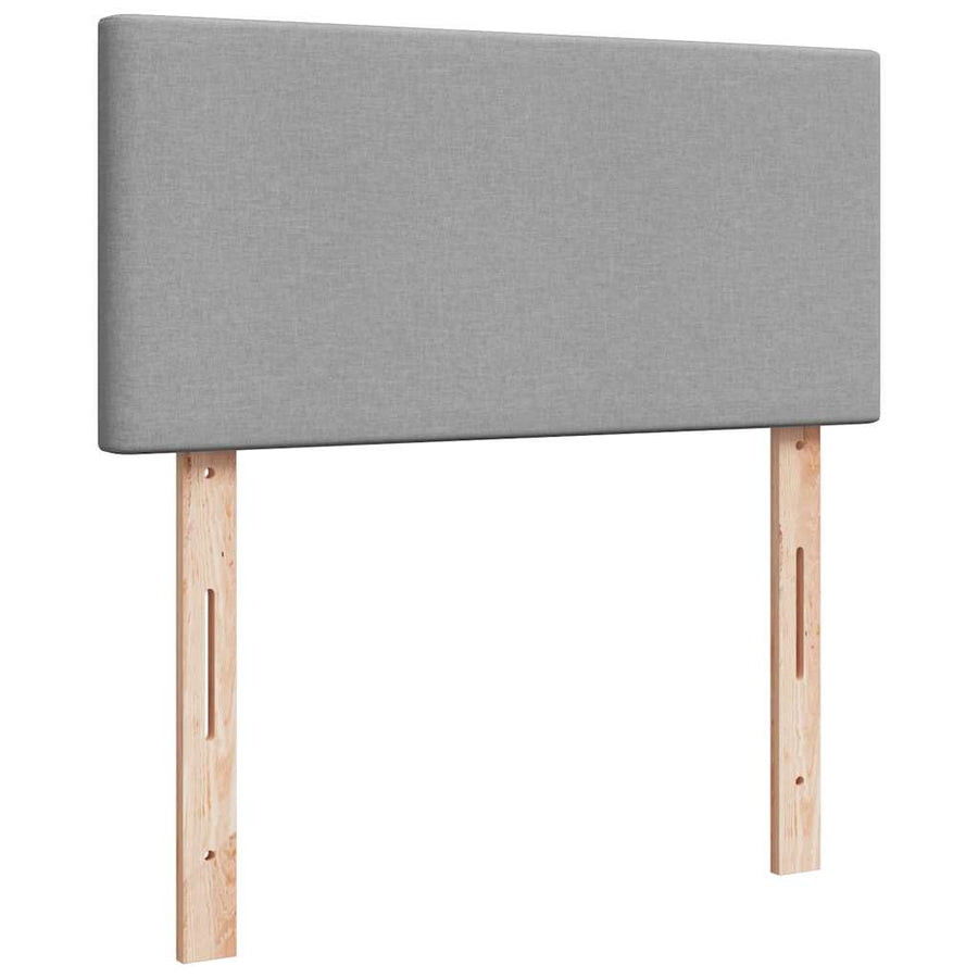 Ottoman bed met matrassen en LED's 180x200cm stof lichtgrijs
