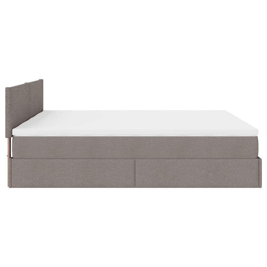 Ottoman bed met matrassen en LED's 180x200cm stof taupe