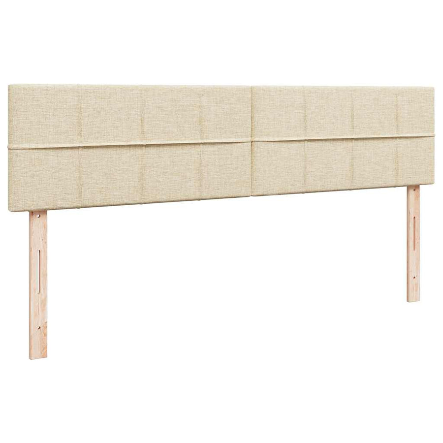 Ottoman bed met matrassen en LED's 160x200cm stof crèmekleurig
