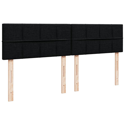 Ottoman bed met matrassen en LED's 180x200cm stof zwart