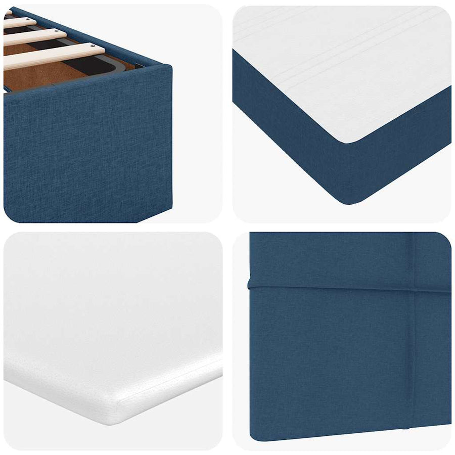 Ottoman bed met matrassen en LED's 180x200cm stof blauw