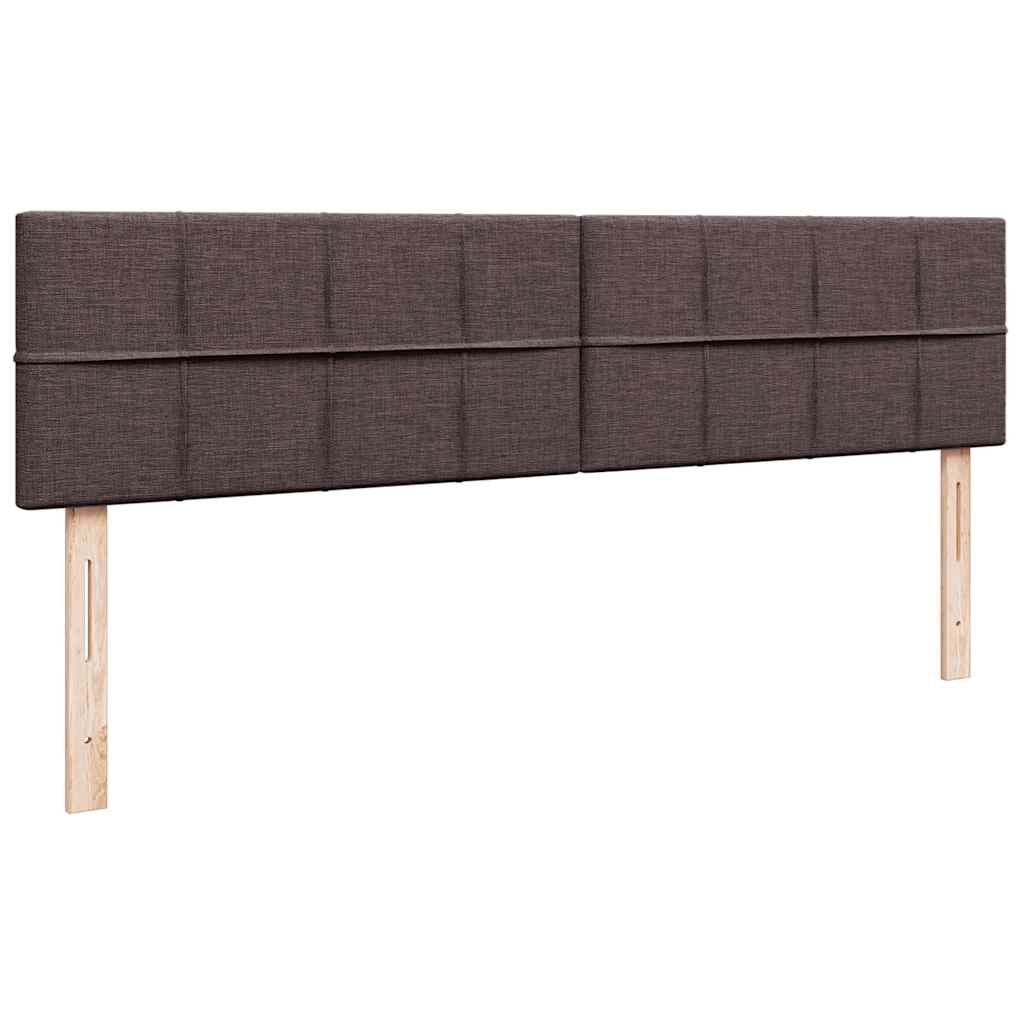 Ottoman bed met matrassen en LED's 200x200cm stof donkerbruin