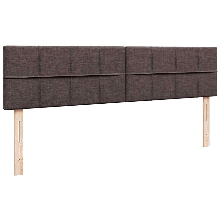 Ottoman bed met matrassen en LED's 200x200cm stof donkerbruin