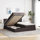 Ottoman bed 200x200 cm donkerbruin stof pocketvering