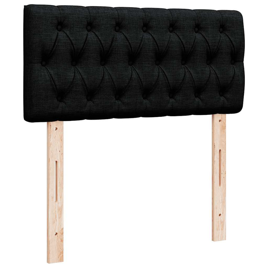 Ottoman bed met matrassen en LED's 160x200cm stof zwart