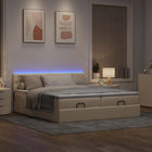 Ottoman bed 180x200 cm stof crèmekleurig met opbergruimte