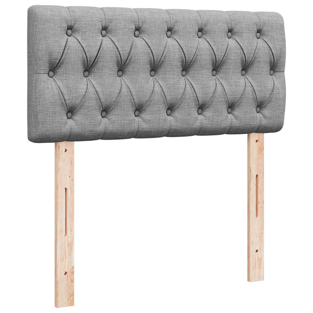 Ottoman bed met matrassen en LED's 200x200cm stof lichtgrijs
