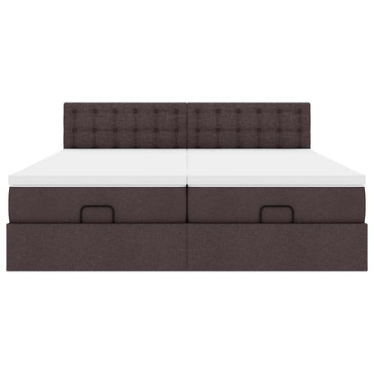 Ottoman bed met matrassen en LED's 160x200cm stof donkerbruin