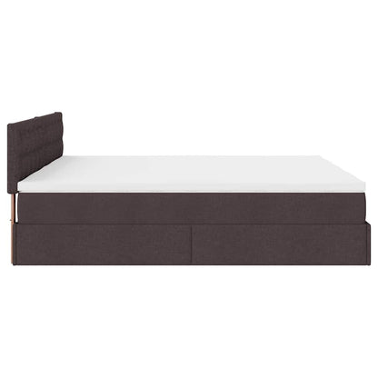 Ottoman bed met matrassen en LED's 180x200cm stof donkerbruin