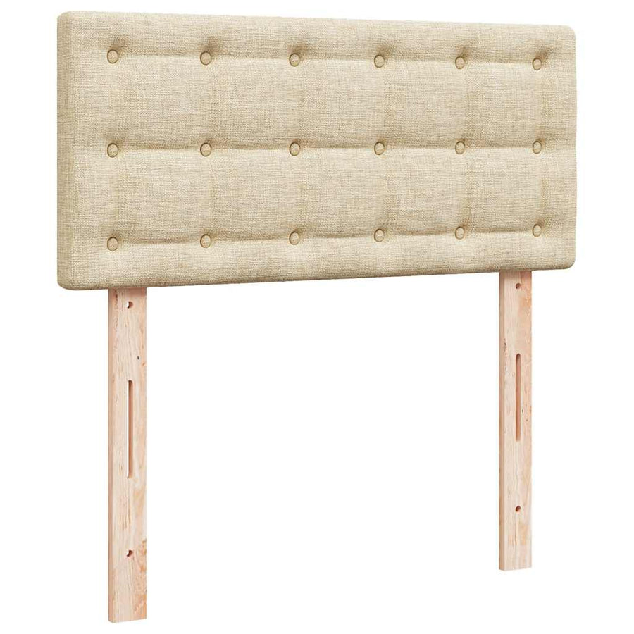 Ottoman bed met matrassen en LED's 180x200cm stof crèmekleurig