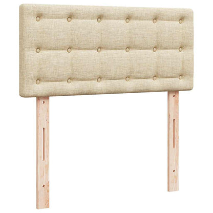 Ottoman bed met matrassen en LED's 200x200cm stof crèmekleurig