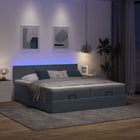 Ottoman bed with mattresses and LEDs 160x200cm velvet