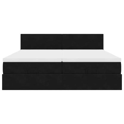 Ottoman bed met matrassen en LED's 160x200cm fluweel zwart