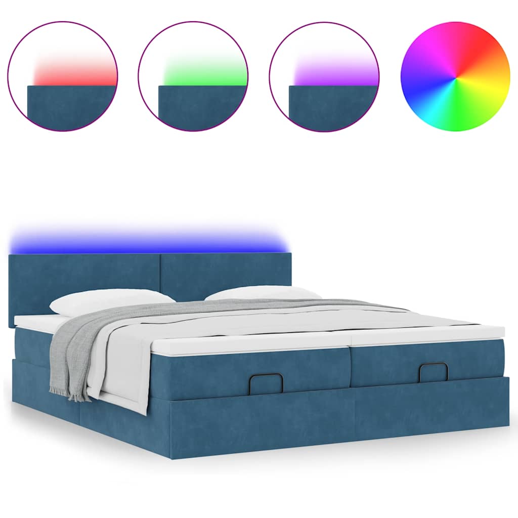 Ottoman bed met matrassen en LED's 160x200cm fluweel