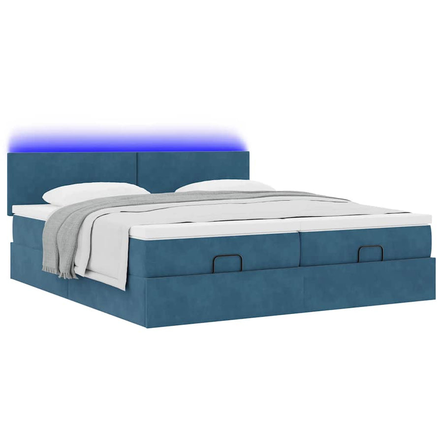 Ottoman bed met matrassen en LED's 160x200cm fluweel