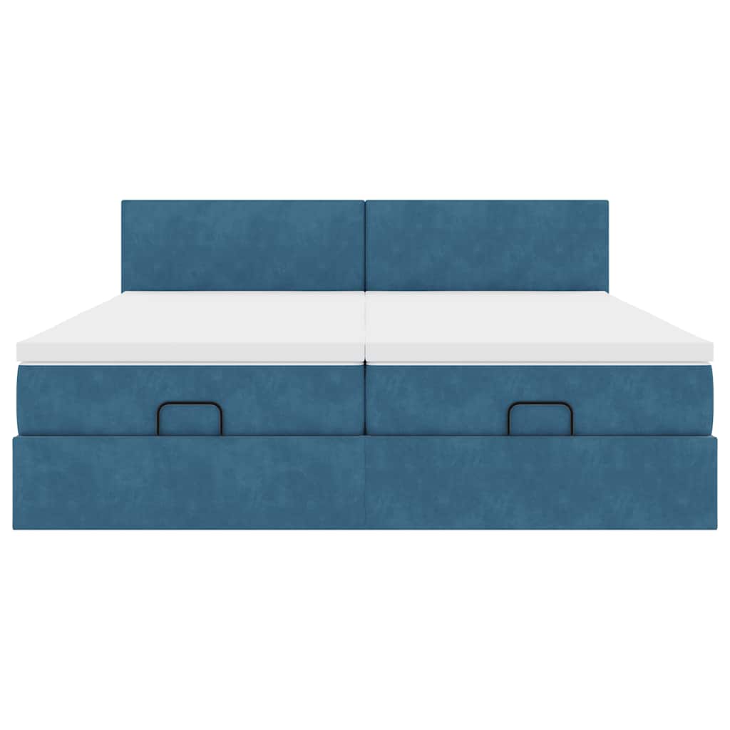 Ottoman bed met matrassen en LED's 160x200cm fluweel