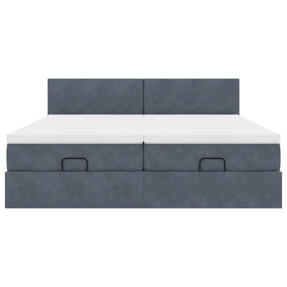 Ottoman bed met matrassen en LED's 180x200cm fluweel