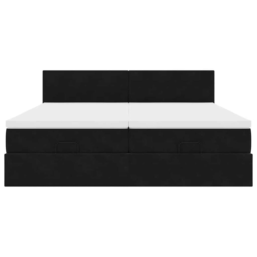 Ottoman bed met matrassen en LED's 180x200cm fluweel zwart
