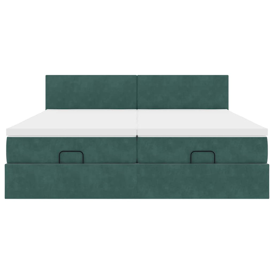 Ottoman bed met matrassen en LED's 180x200cm fluweel