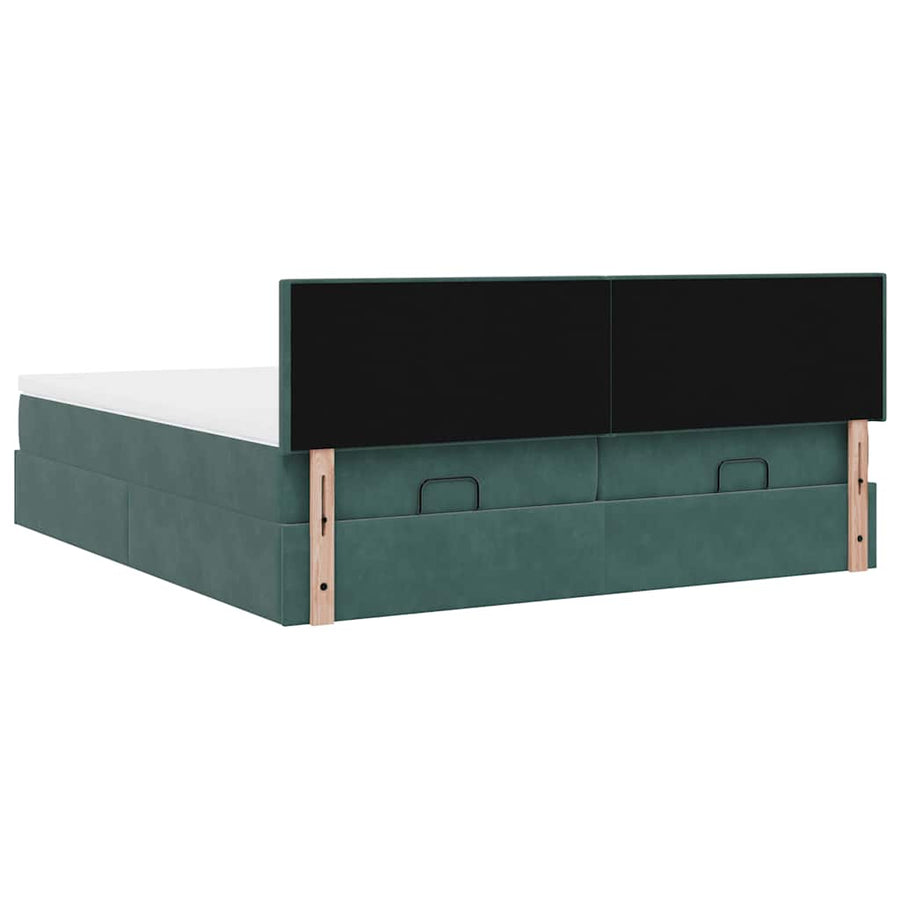 Ottoman bed met matrassen en LED's 180x200cm fluweel