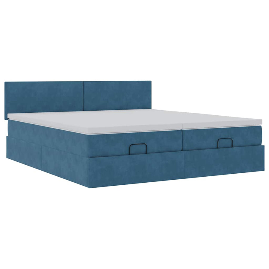 Ottoman bed met matrassen en LED's 180x200cm fluweel