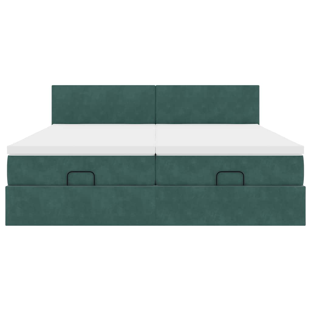 Ottoman bed met matrassen en LED's 200x200cm fluweel