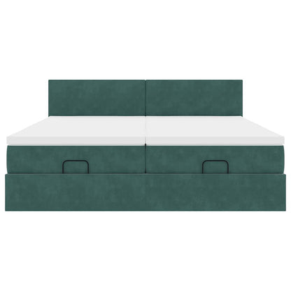 Ottoman bed met matrassen en LED's 200x200cm fluweel