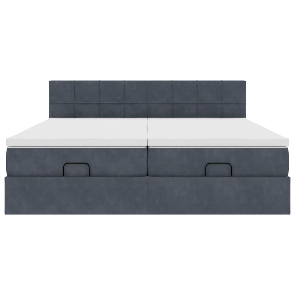 Ottoman bed met matrassen en LED's 160x200cm fluweel