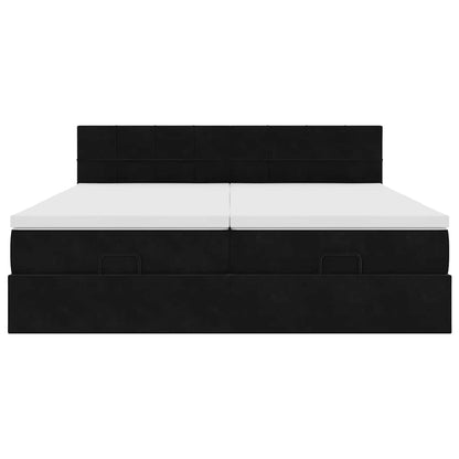Ottoman bed met matrassen en LED's 160x200cm fluweel zwart