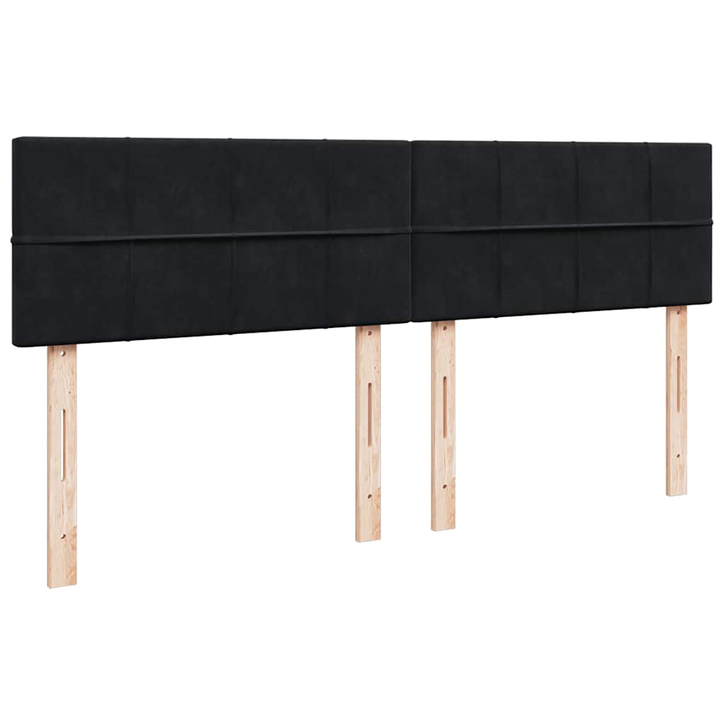 Ottoman bed met matrassen en LED's 160x200cm fluweel zwart