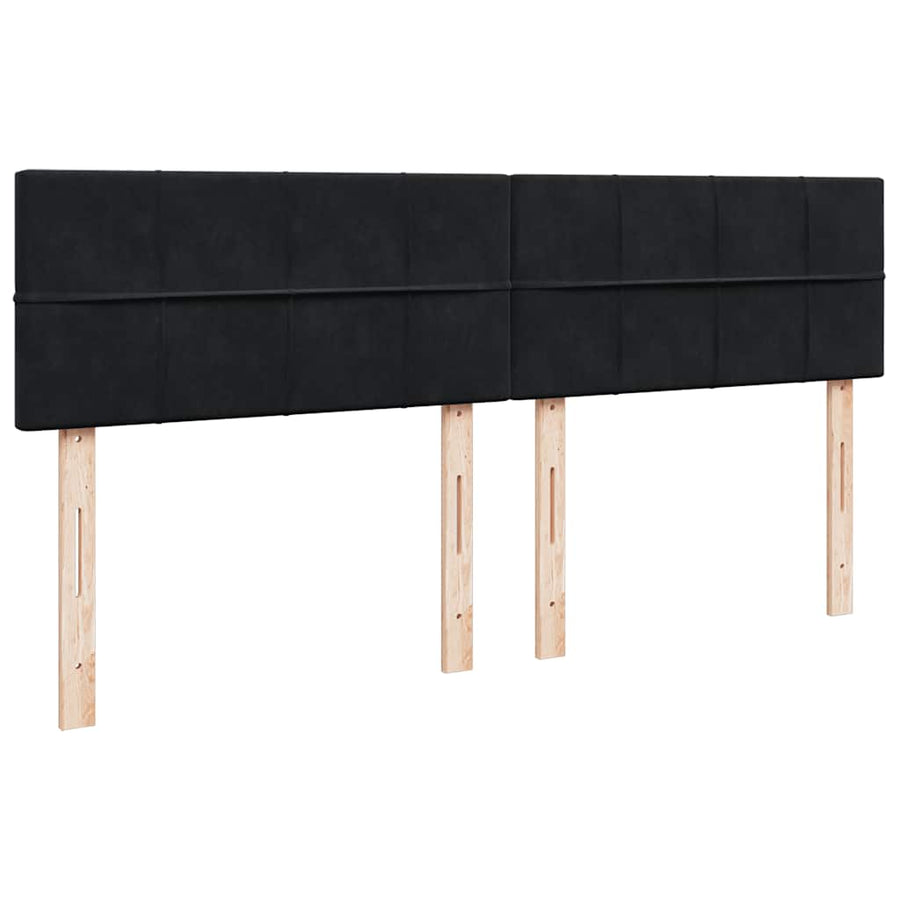 Ottoman bed met matrassen en LED's 160x200cm fluweel zwart