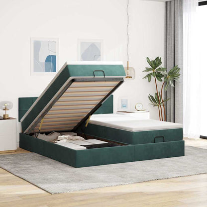 Ottoman bed met matrassen en LED's 160x200cm fluweel