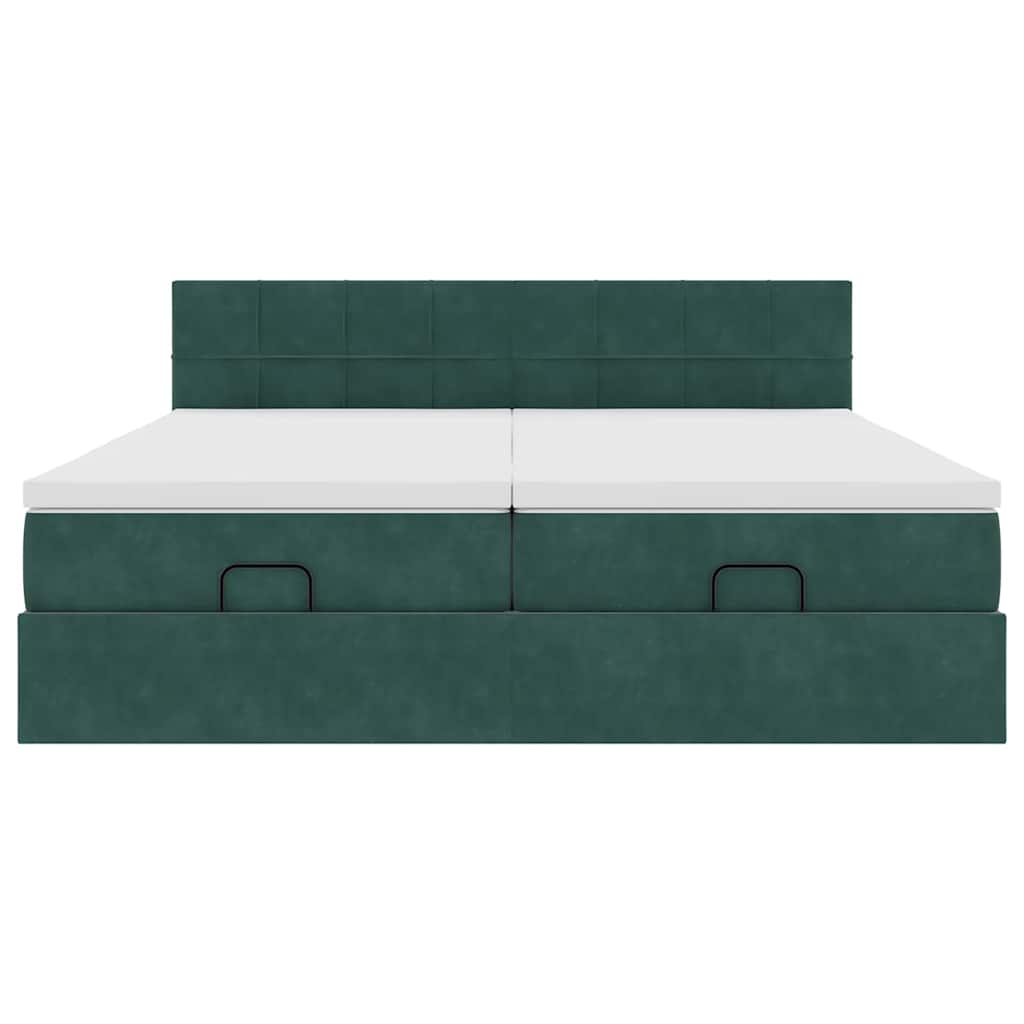 Ottoman bed met matrassen en LED's 180x200cm fluweel
