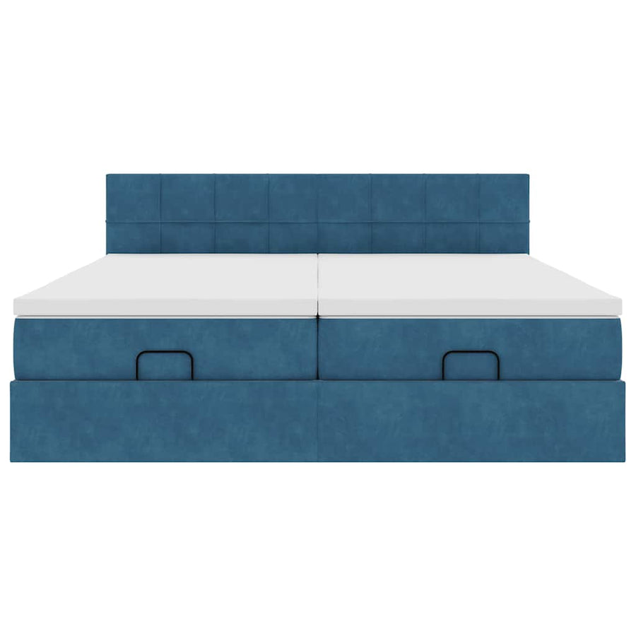 Ottoman bed met matrassen en LED's 180x200cm fluweel